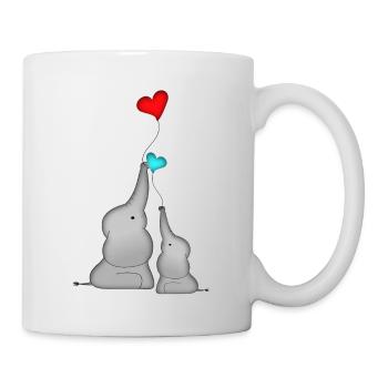 Elephant heart balloon baby birthday - Mug - white - Right