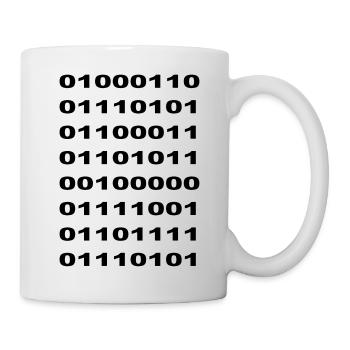 "Fuck You" Binary - Mug - white - Right