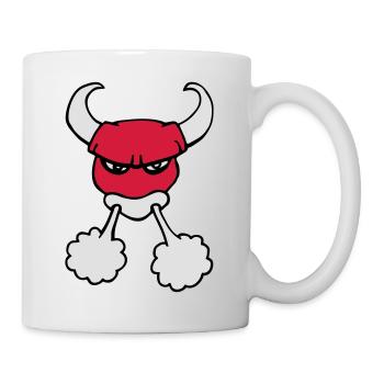 Stierkuh Kuh Stier angry bull comics Chicago - Tasse - Weiß - Rechts