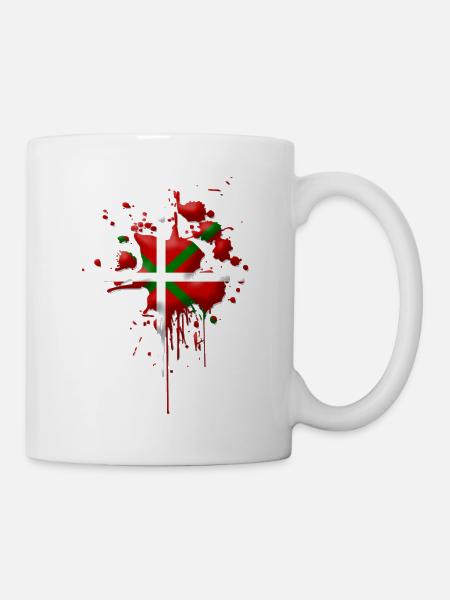 Drapeau Basque tâche 2 - Mug blanc - blanc