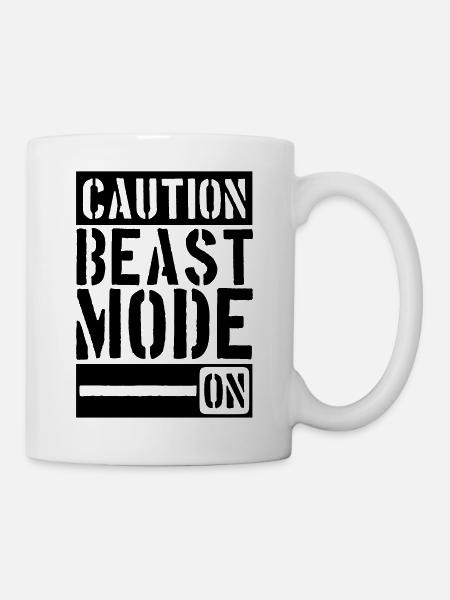 Caution Beast Mode On - Tasse - Weiß