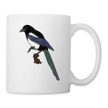Elster, Rabe, Vogel - Tasse - Weiß - Rechts