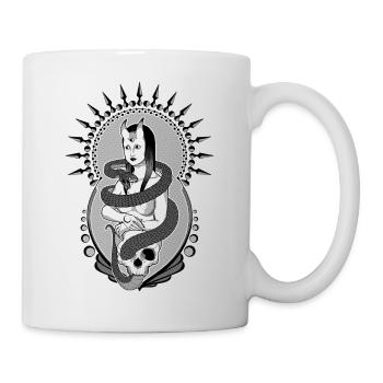 Dame dunkle Mona Lisa - Tasse - Weiß - Rechts