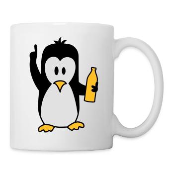 Ivre beuverie bière pingouin - Mug blanc - blanc - Droite