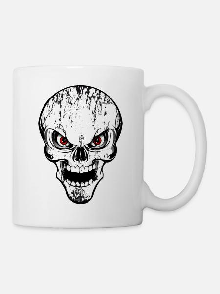 skull grunge style - Mug - white