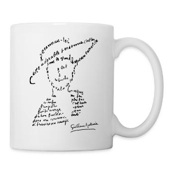calligramme - Lou au chapeau - Mug blanc - blanc - Droite
