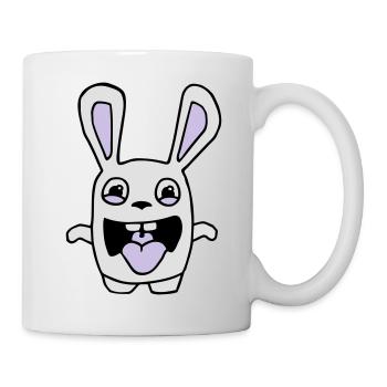 dessin lapin mignon débile style BD cartoon fun - Mug blanc - blanc - Droite