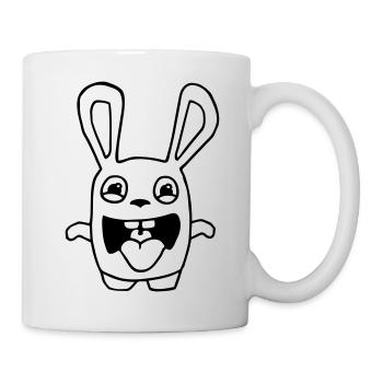 dessin lapin mignon débile style BD cartoon fun - Mug blanc - blanc - Droite