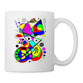 art abstrait motif coloré formes de peintures multicolores - Mug blanc - blanc - Droite
