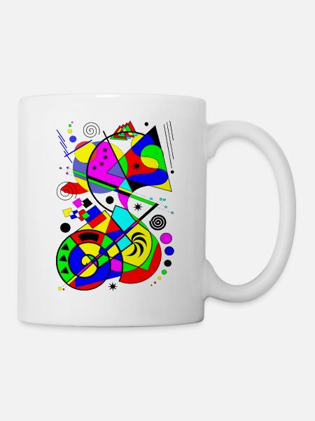 art abstrait motif coloré formes de peintures multicolores - Mug blanc - blanc