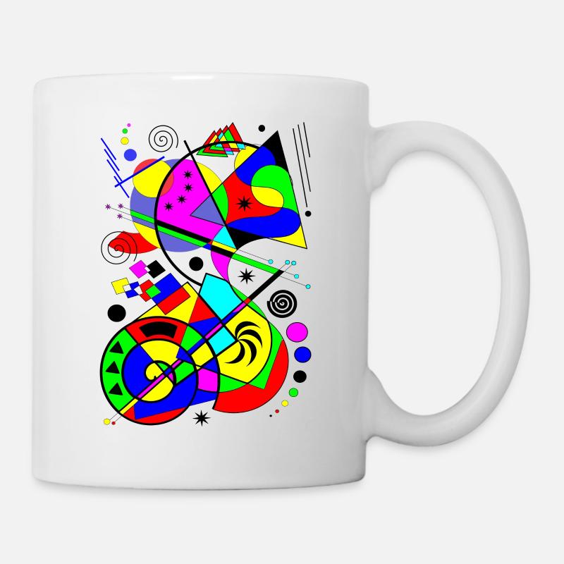 art abstrait motif coloré formes de peintures multicolores - Mug blanc - blanc