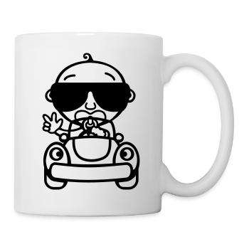 Baby Cool fährt Auto - Tasse - Weiß - Rechts
