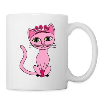 Princesse, chat, rose - Mug blanc - blanc - Droite