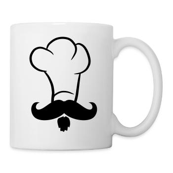 Chefkoch Mustache Moustache Kochmütze - Tasse - Weiß - Rechts