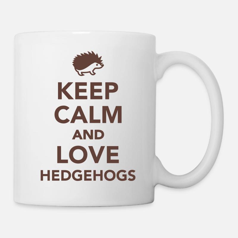 Keep calm and love hedgehogs - Mug blanc - blanc