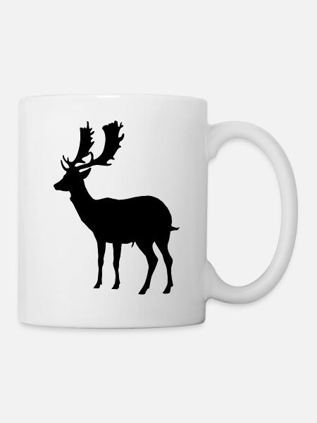 hirsch - geweih - jagd - jäger - Tasse - Weiß