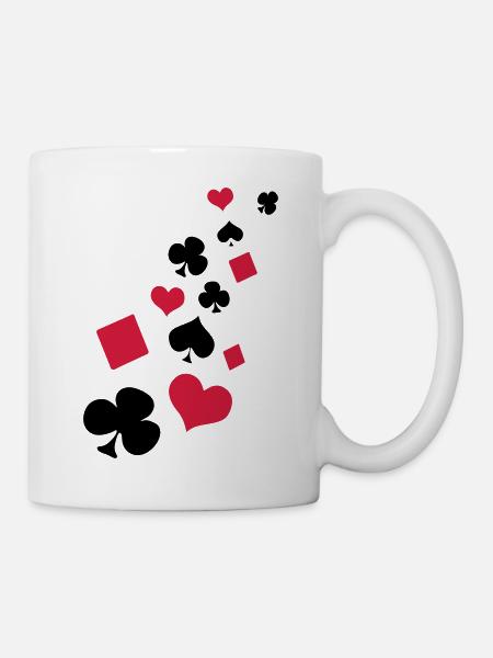 Spielkarten Rot Schwarz - Tasse - Weiß