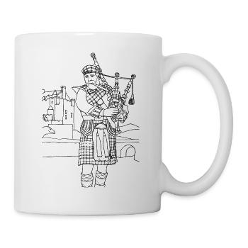 Schotte mit Dudelsack - Tasse - Weiß - Rechts