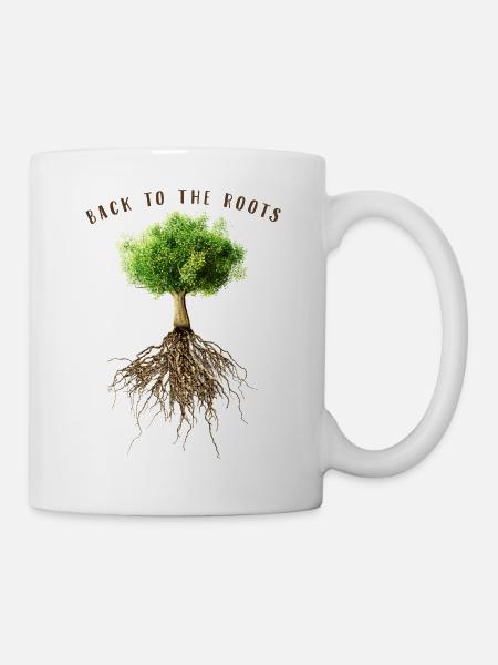 BACK TO THE ROOTS TREE - Tasse - Weiß