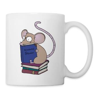 Leseratte mit Büchern wundervolle Geschichten - Tasse - Weiß - Rechts