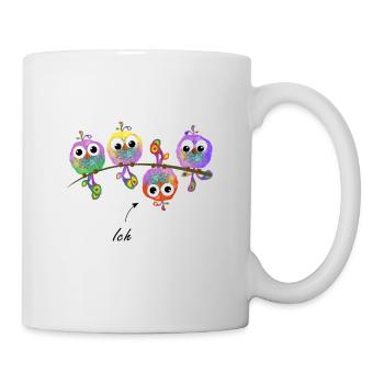Moineaux sur branche oiseau oiseaux volée d'oiseaux - Mug blanc - blanc - Droite