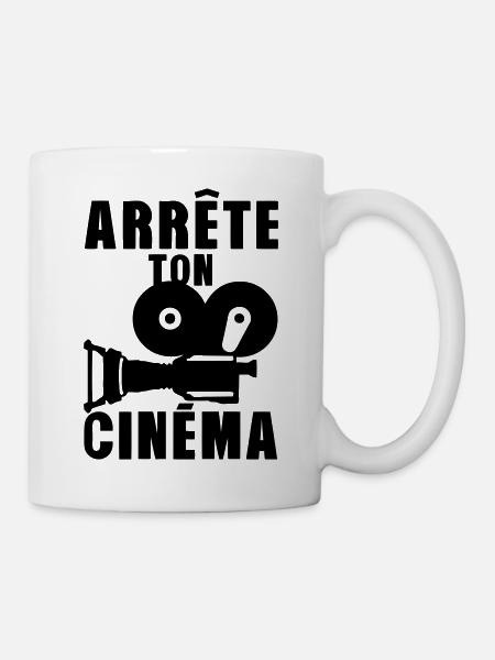 arrete ton cinema camera expression - Mug blanc - blanc