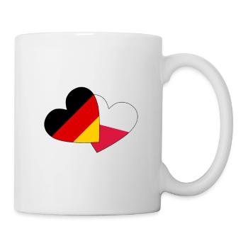 Coeur pays couple allemagne pologne - Mug blanc - blanc - Droite
