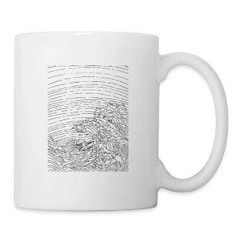 Das kleine Papierboot auf dem Meer (schwarz) - Tasse - Weiß - Rechts