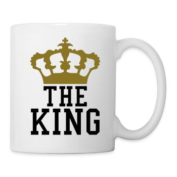 the king krone design text logo cool - Tasse - Weiß - Rechts