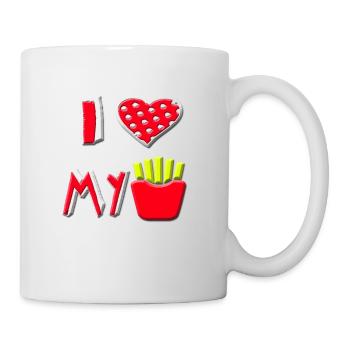 Ich liebe Pommes - Tasse - Weiß - Rechts
