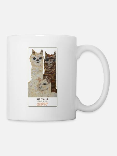 alpaca family large - Mug - white