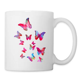 Moth, butterfly, butterfly, swarm, flying - Mug - white - Right