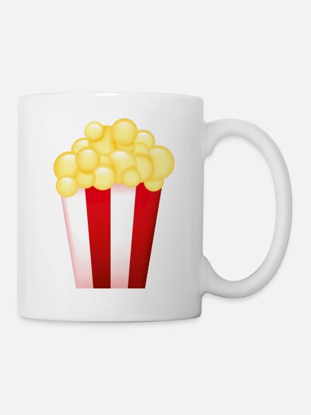 Smiley Popcorn - Tasse - Weiß