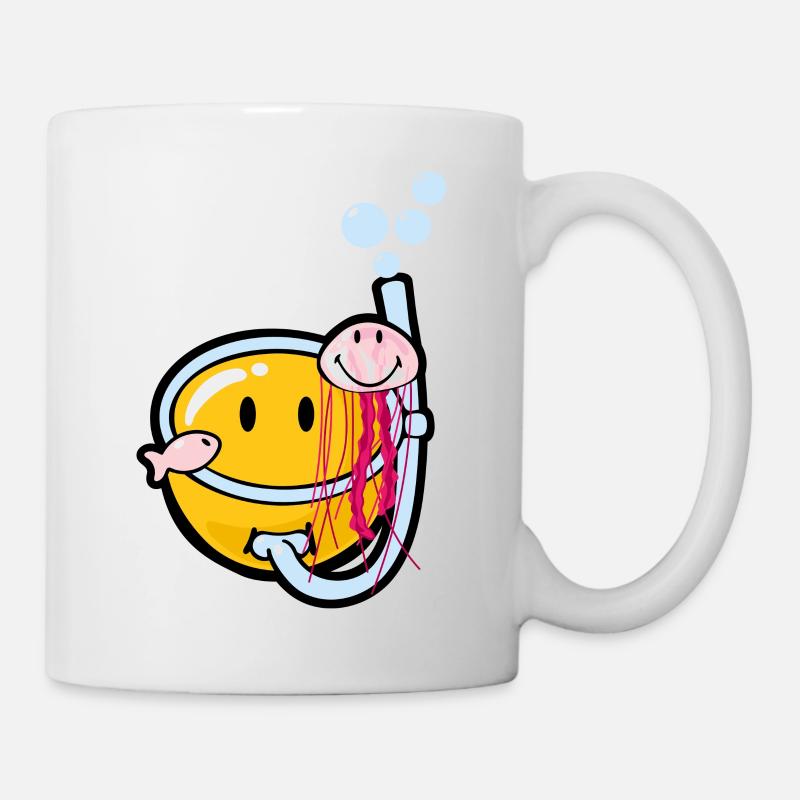 Smiley Snorkeling - Tasse - Weiß