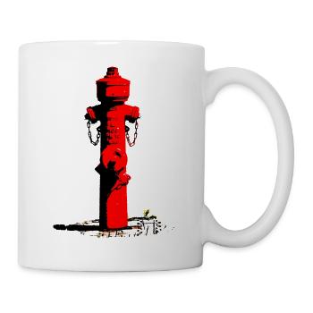 Bouche d'incendie rouge (DDP) - Mug blanc - blanc - Droite