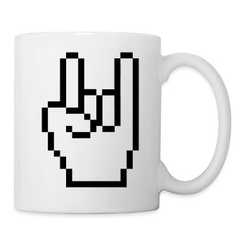 rock_computer_hand_01 - Mug blanc - blanc - Droite