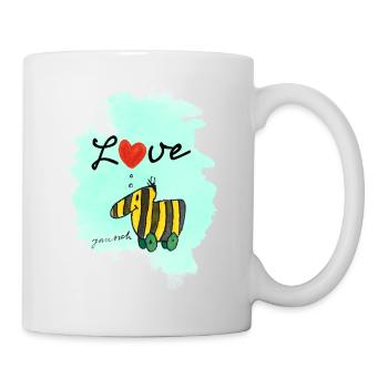 Janosch Verliebte Tigerente Herz Love - Tasse - Weiß - Rechts