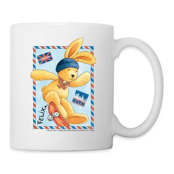 Felix der Hase Skater London New York - Tasse - Weiß - Rechts