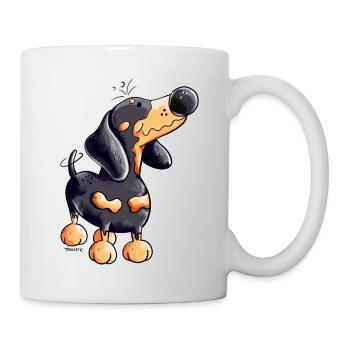 Lustiger Dackel - Tasse - Weiß - Rechts