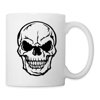 tete de mort crane halloween 105 - Mug blanc - blanc - Droite