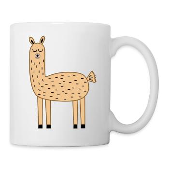 Lama Llama braun - Tasse - Weiß - Rechts