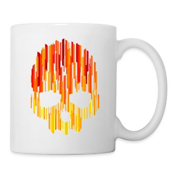 Crâne (rayures colorées) 01 - Mug blanc - blanc - Droite