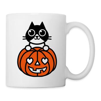 Chat & Citrouille - Mug blanc - blanc - Droite