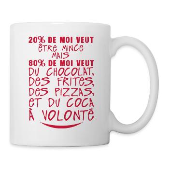 20 80 veut mince chocolat citation volon - Mug blanc - blanc - Droite