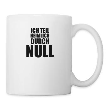 Null teilen Mathe rechnen Regel Formel lustig - Tasse - Weiß - Rechts