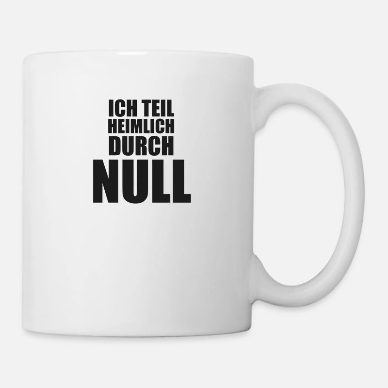 Null teilen Mathe rechnen Regel Formel lustig - Tasse - Weiß