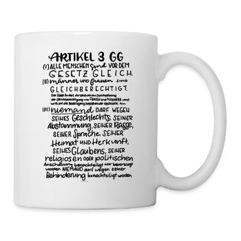 Grundgesetz Artikel 3 - Tasse - Weiß - Rechts