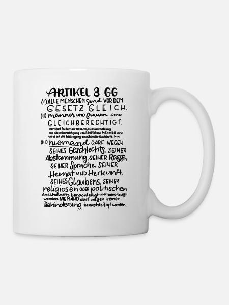 Grundgesetz Artikel 3 - Tasse - Weiß