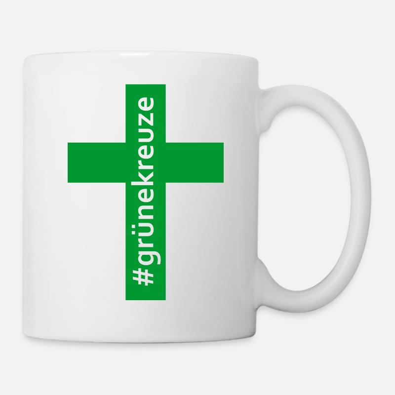Grüne Kreuze - Tasse - Weiß