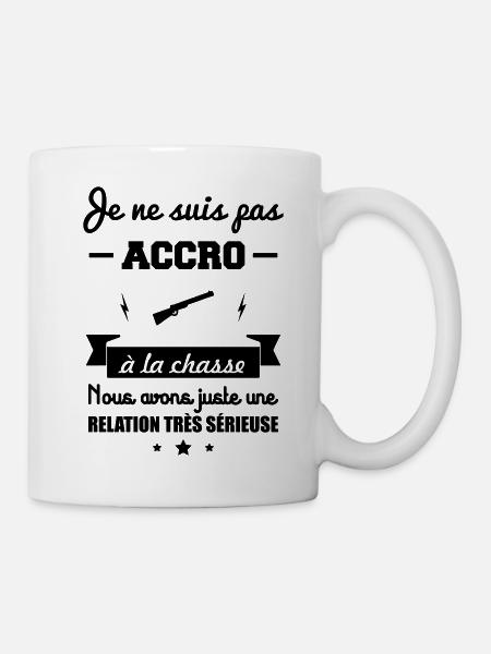 pas accro a la chasse,cadeau chasseur - Mug blanc - blanc